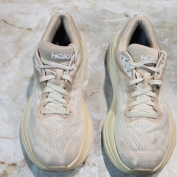 Hoka One One Bondi 8 Shoes Sneakers Size 8B Oat Milk Barley - Picture 6 of 8